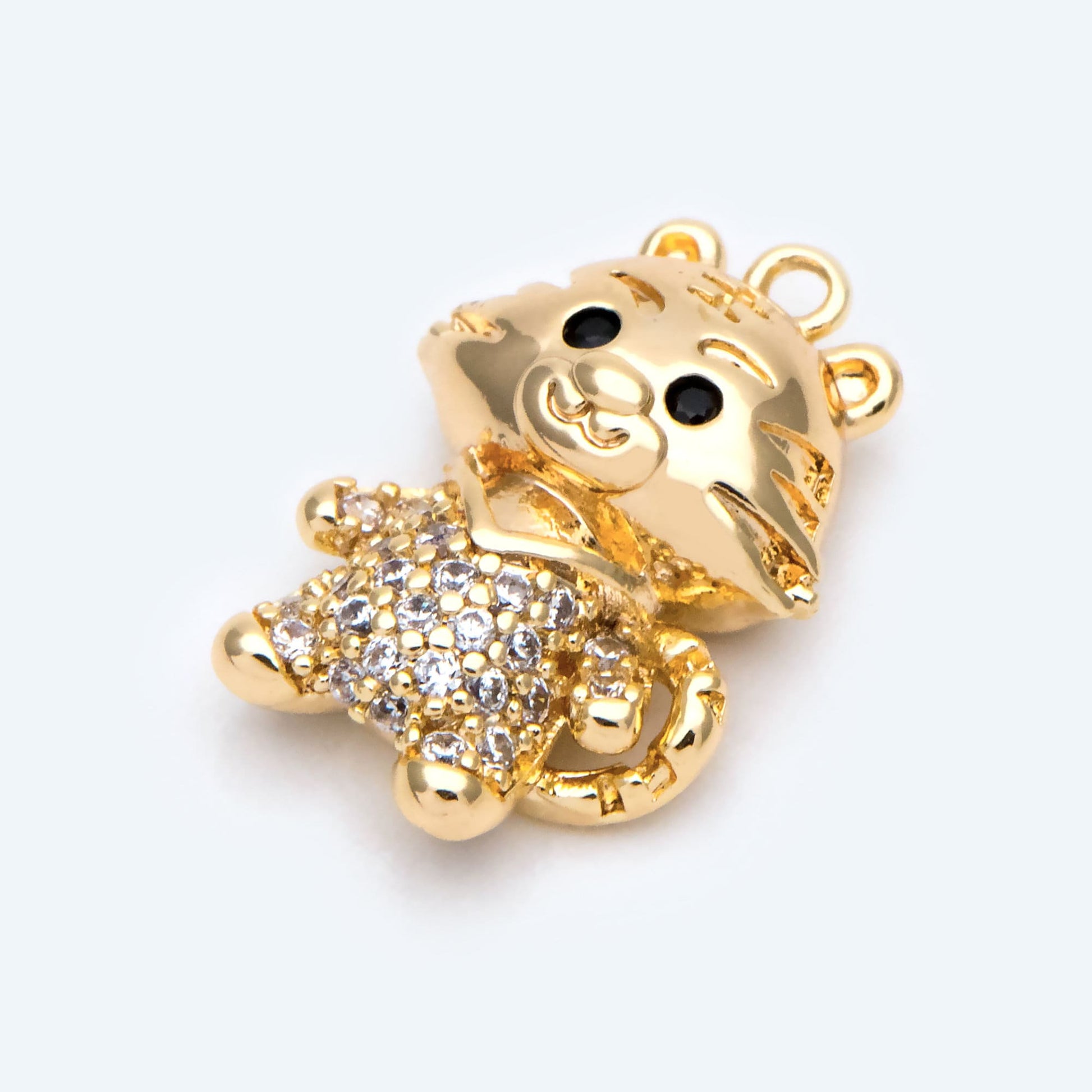 4pcs Gold Cartoon Style Tiger Charm Pendant, 2022 Chinese zodiac sign, Jewelry Making, Diy Material, Jewelry Supplies (GB-2074-C)