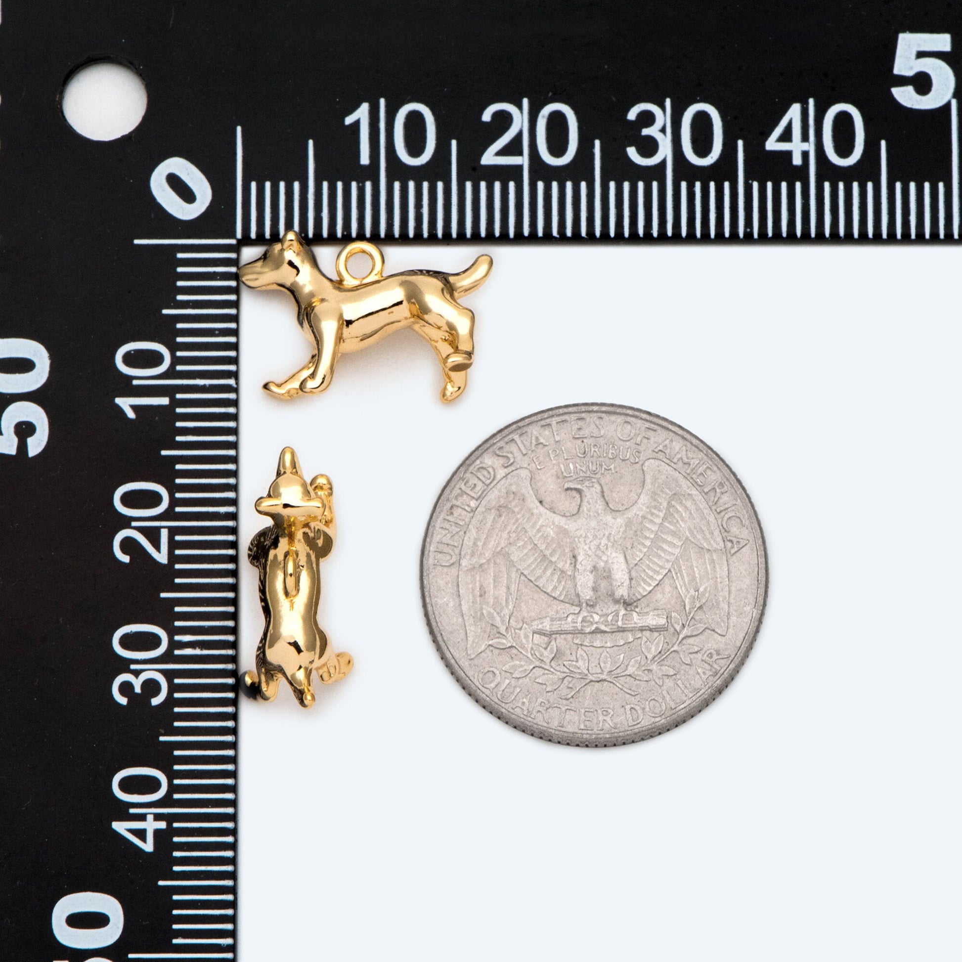 10pcs Gold 3D Dog Charm, 18x12mm, Jewelry Making, Diy Material, Jewelry Supplies (GB-2668-D)