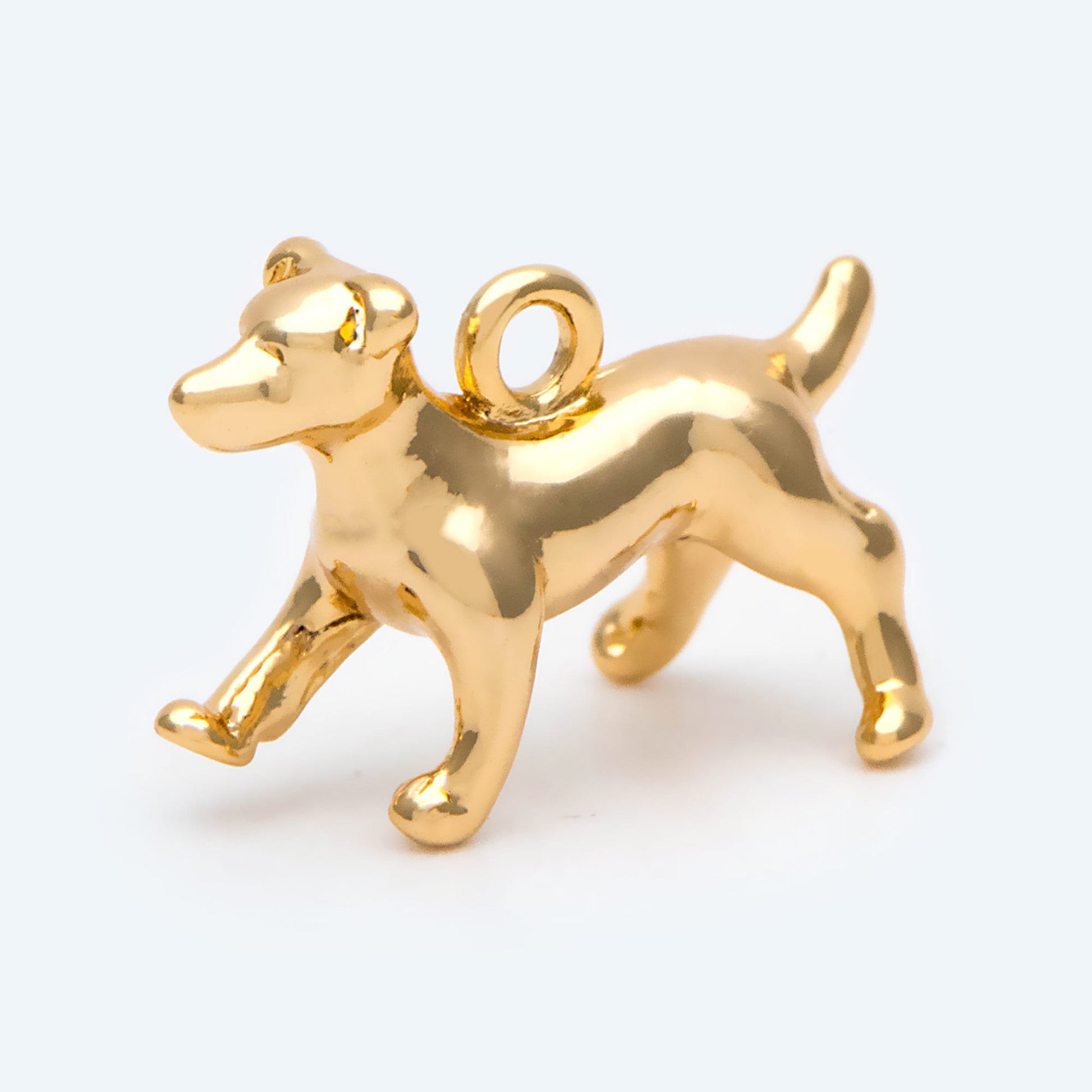 10pcs Gold 3D Dog Charm, 18x12mm, Jewelry Making, Diy Material, Jewelry Supplies (GB-2668-D)
