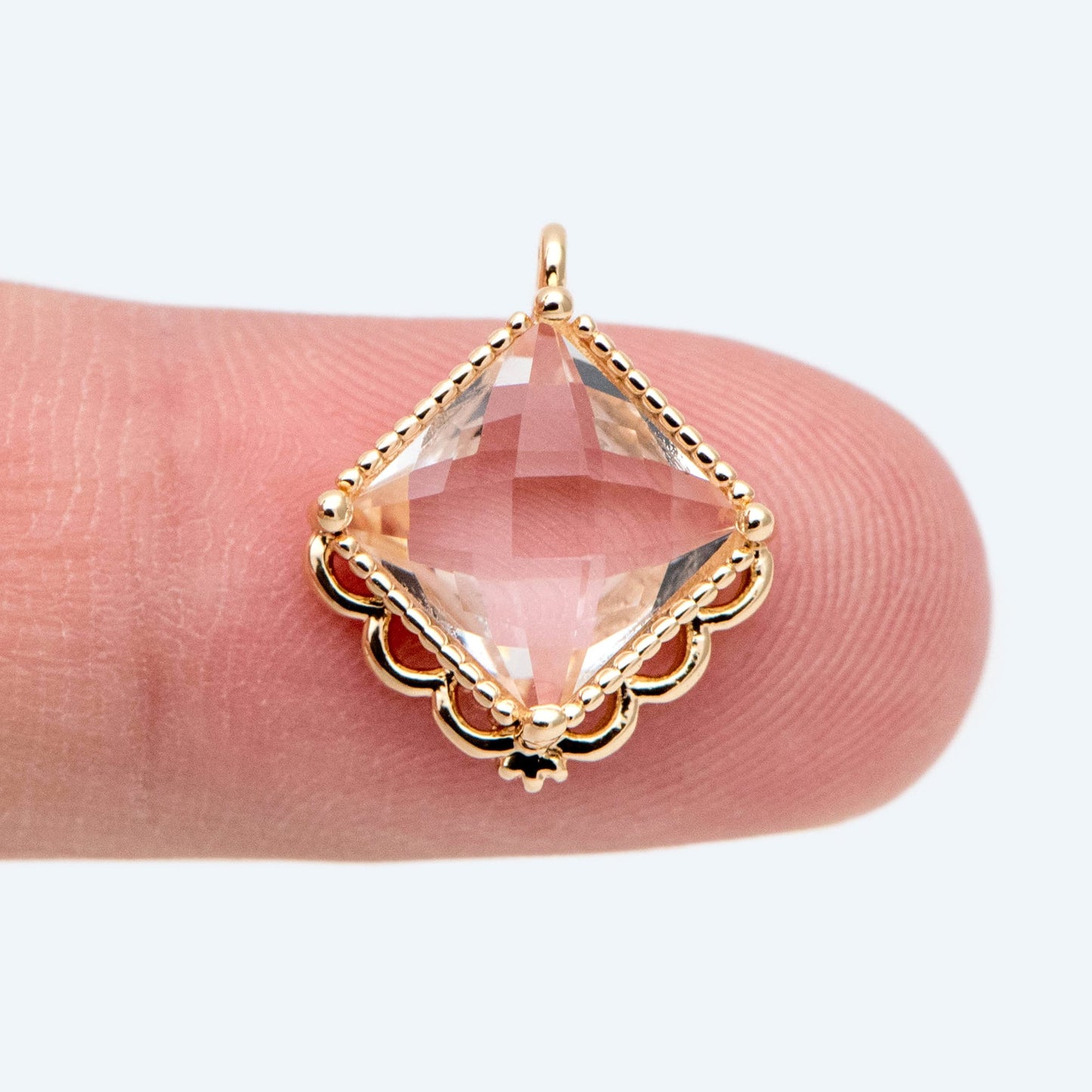 4pcs Gold Square Charm, Earring Findings, Jewelry Making, Diy Material, Jewelry Supplies (GB-2598-A)