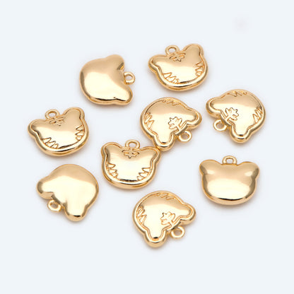 10pcs Gold Tiger Charm Pendant, 2022 Chinese zodiac sign, Jewelry Making, Diy Material, Jewelry Supplies (GB-2599)