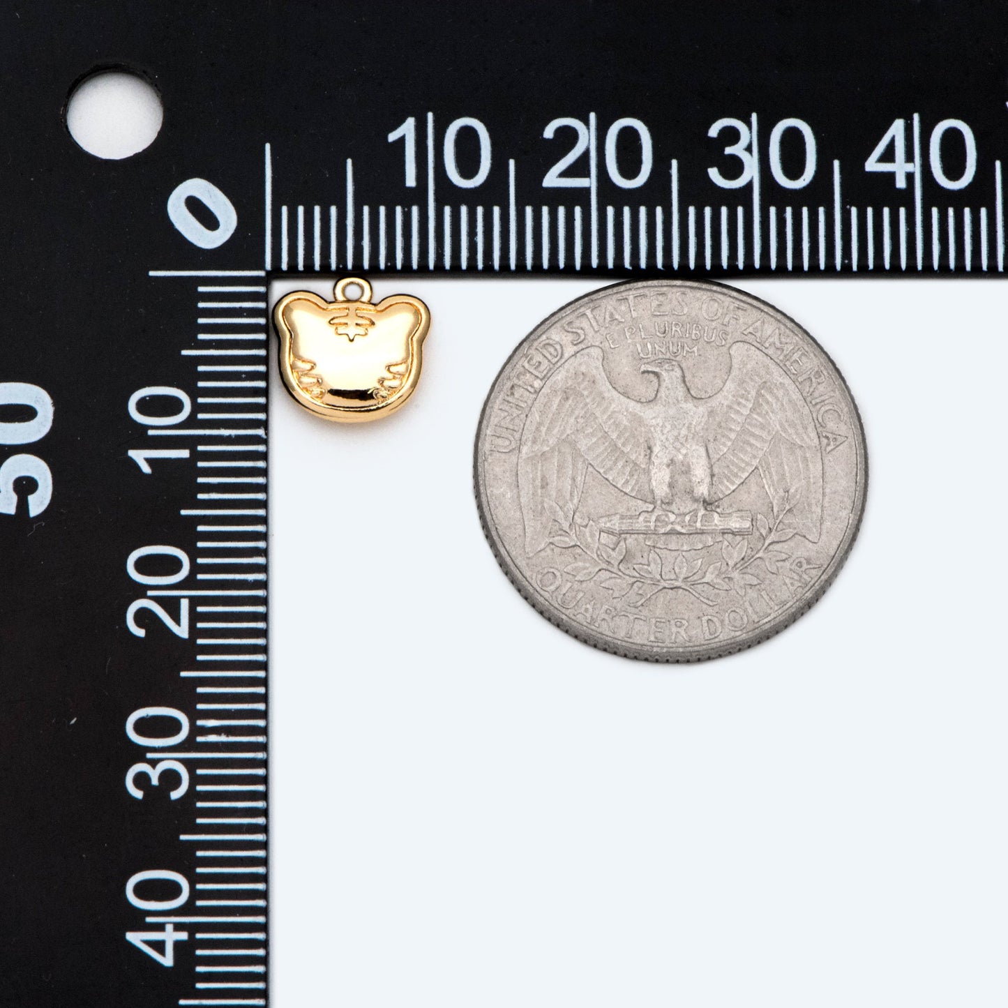 10pcs Gold Tiger Charm Pendant, 2022 Chinese zodiac sign, Jewelry Making, Diy Material, Jewelry Supplies (GB-2599)