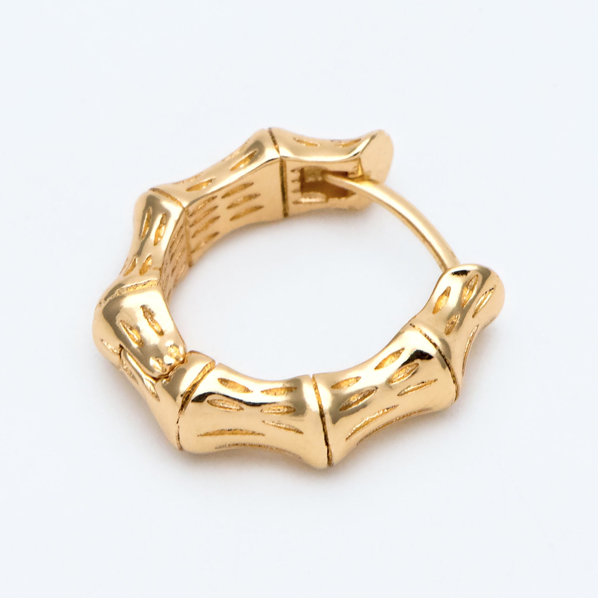 10pcs Gold Bamboo earrings, Bamboo hoop, Gold Hoops (GB-2604)