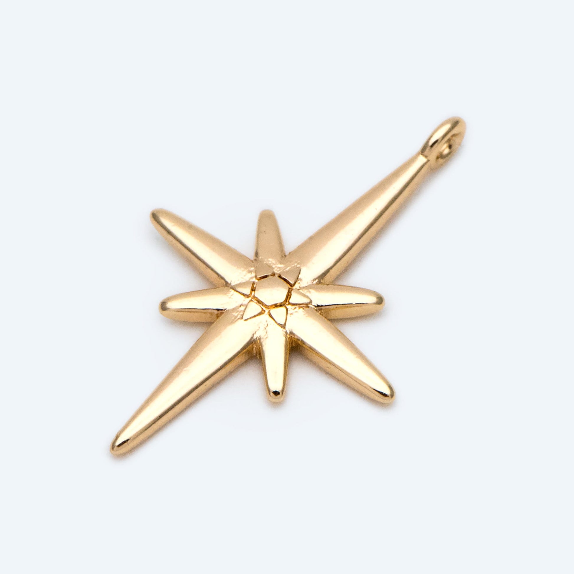 10pcs North Star Charms 23x15mm, Star Pendants, 18K Gold plated Brass (GB-2574)