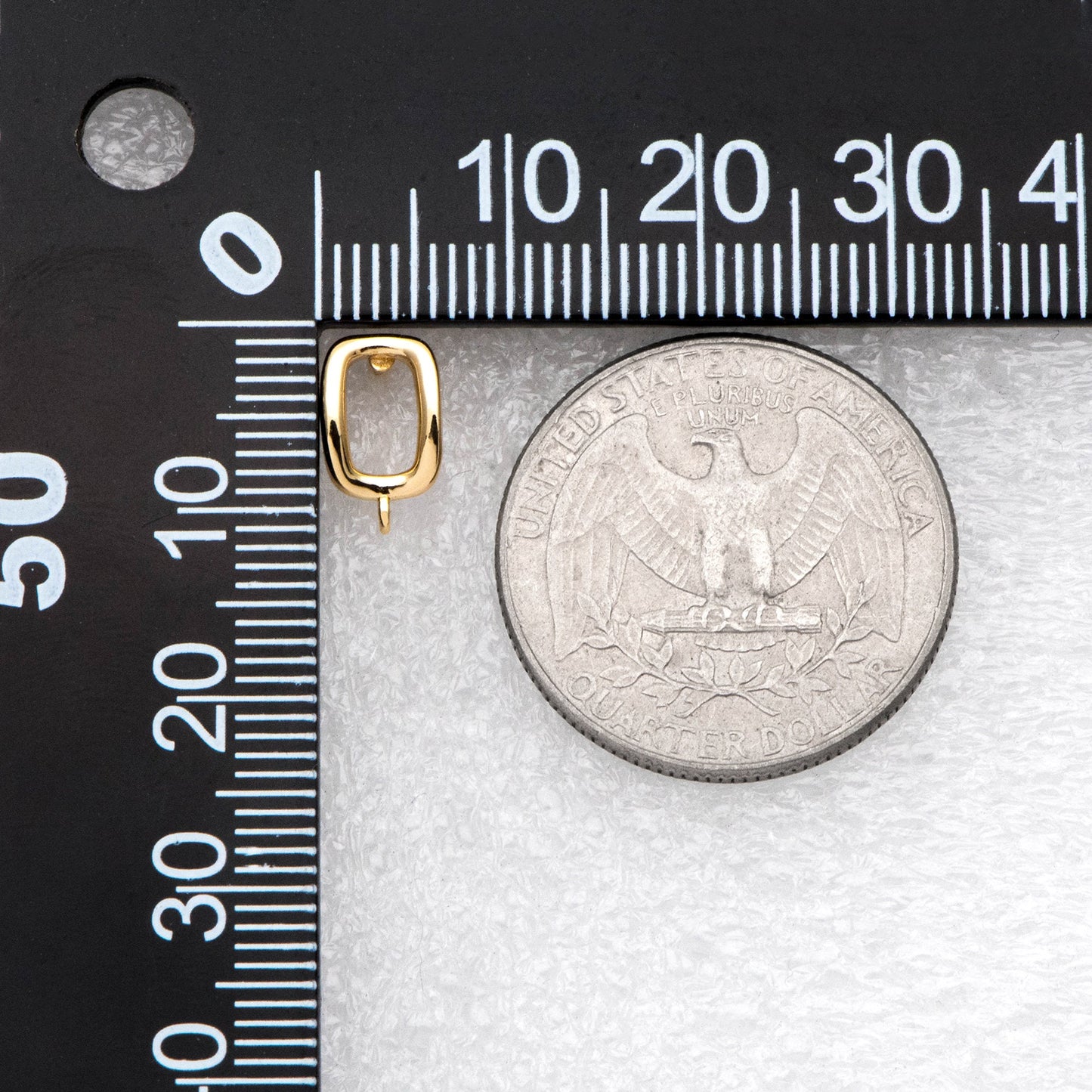 10pcs Rectangle Ear Posts with Loop, Stud Earrings Findings, Geometric Earring Components (GB-4129)