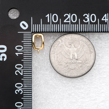 10pcs Rectangle Ear Posts with Loop, Stud Earrings Findings, Geometric Earring Components (GB-4129)