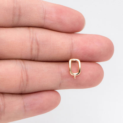 10pcs Rectangle Ear Posts with Loop, Stud Earrings Findings, Geometric Earring Components (GB-4129)