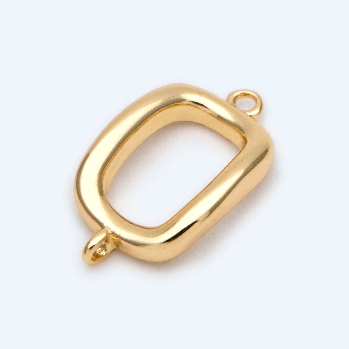 10pcs Gold Rectangle Link Charms, Real Gold plated Brass Geometric Connector Pendants (GB-2611)