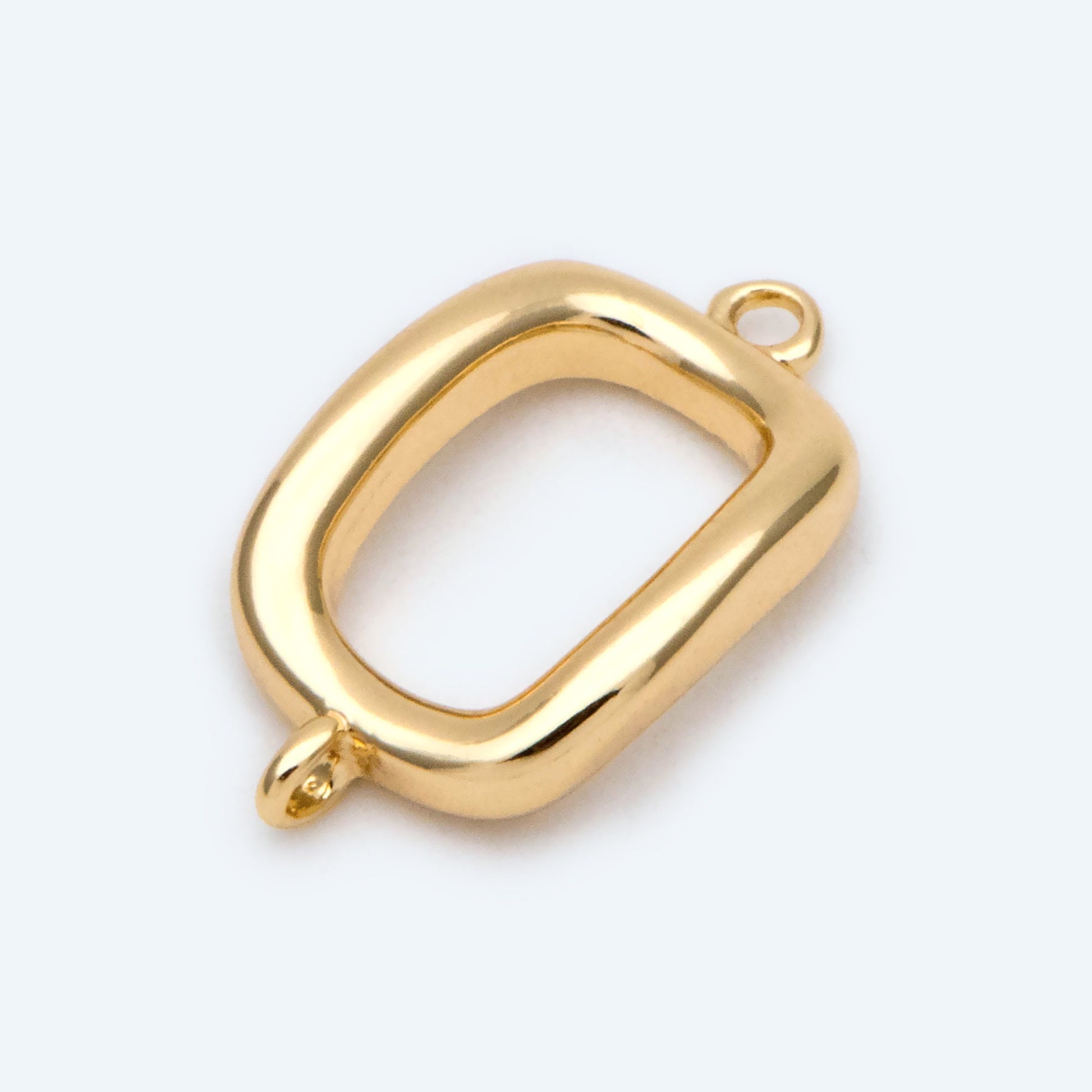 10pcs Gold Rectangle Link Charms, Real Gold plated Brass Geometric Connector Pendants (GB-2611)