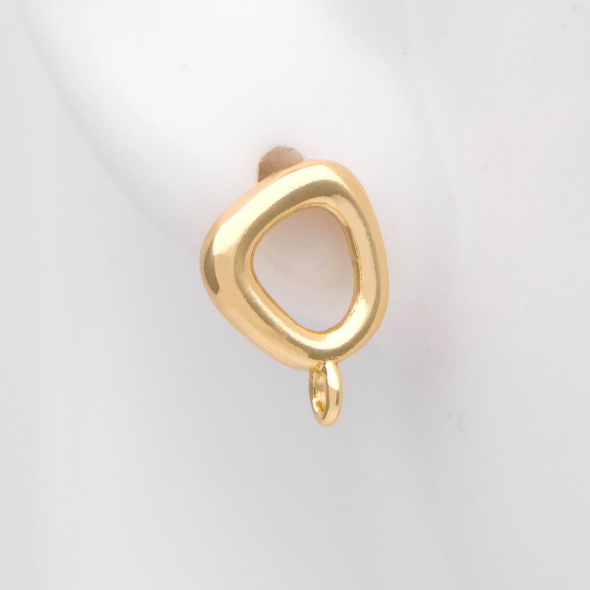 10pcs Gold/ Silver Irregular Ear Post with Loop, Geometric Earring Studs (GB-2613)