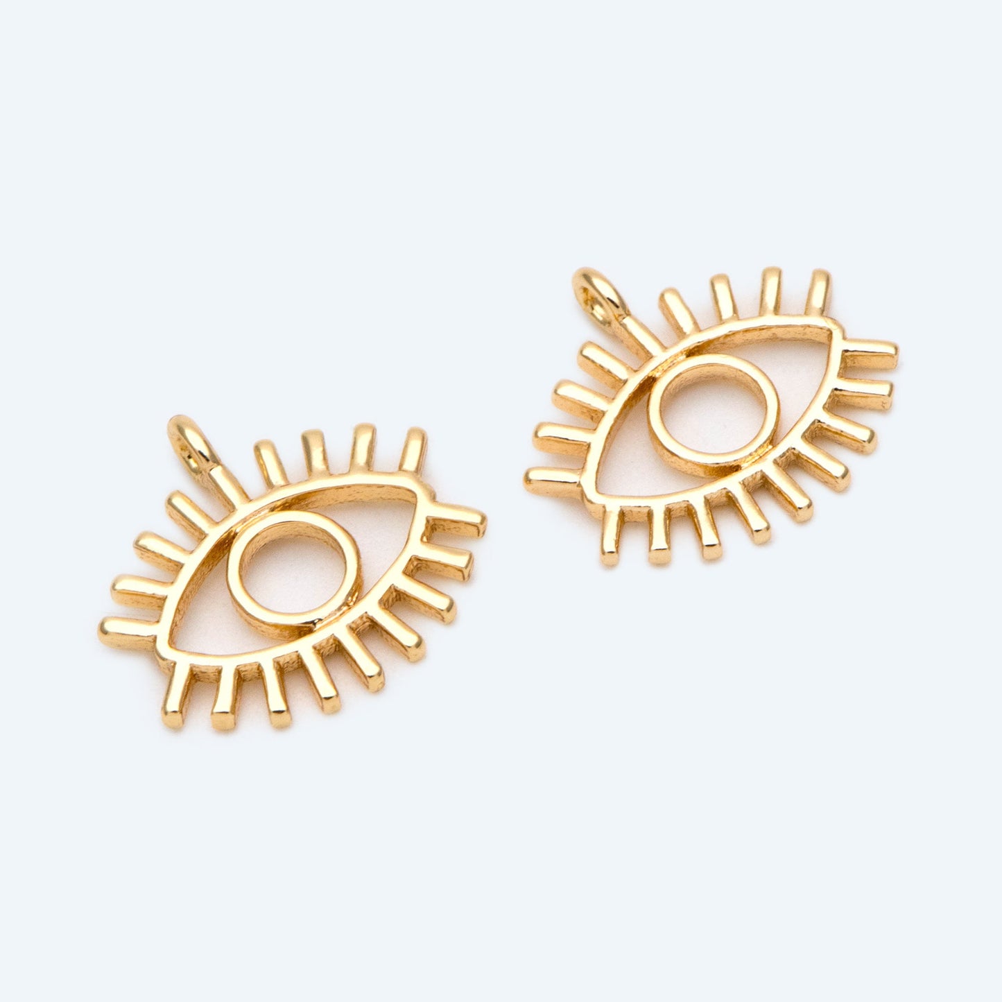 4pcs Evil Eye Charm, Real Gold plated Brass Eye Charms, Eye Pendants (GB-1819-K)