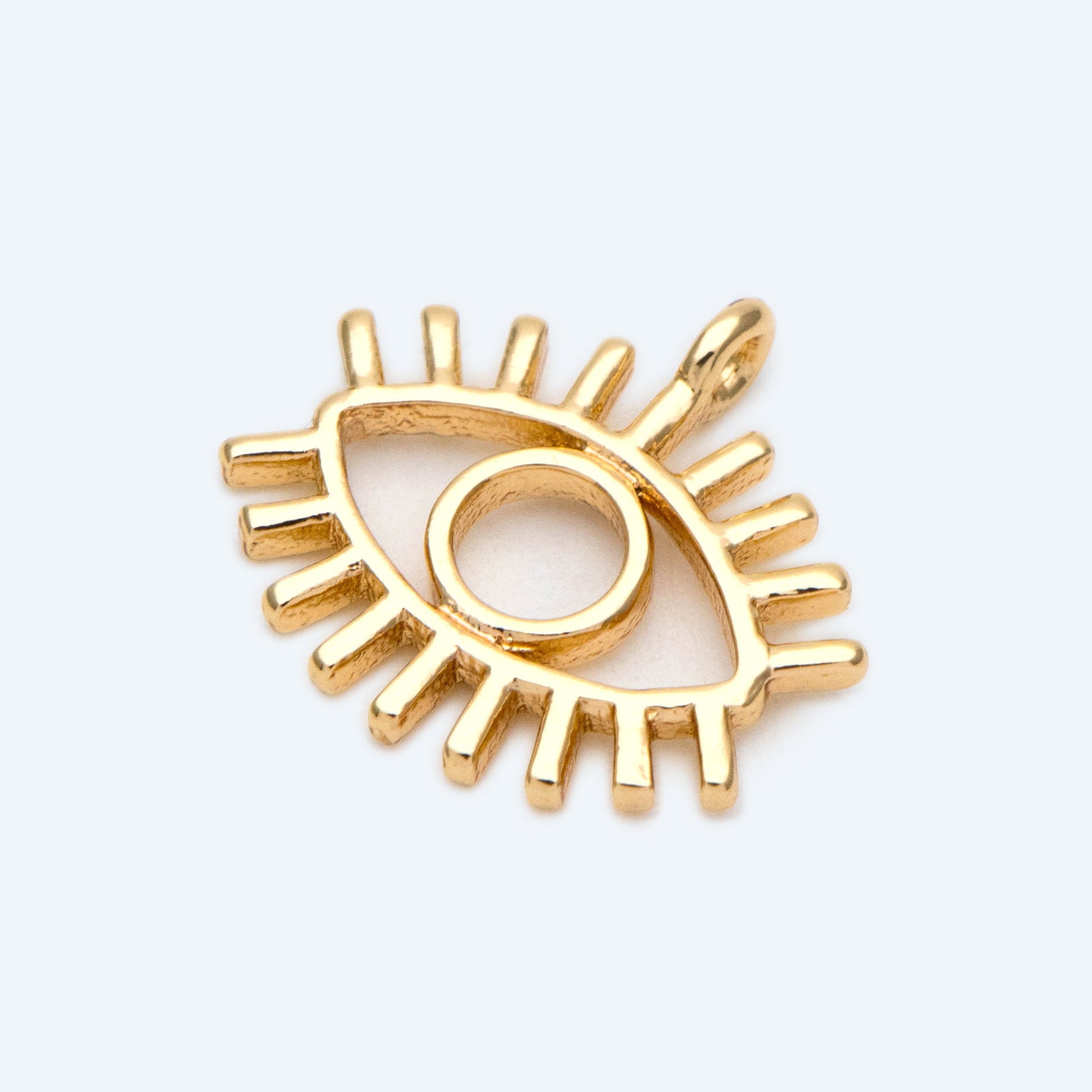 4pcs Evil Eye Charm, Real Gold plated Brass Eye Charms, Eye Pendants (GB-1819-K)