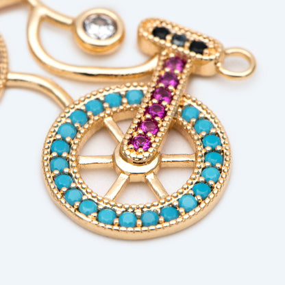 4pcs Gold Bicycle Connectors, Bicycle pendant, Jewelry Findings, Wholesale Supplies (GB-2582)