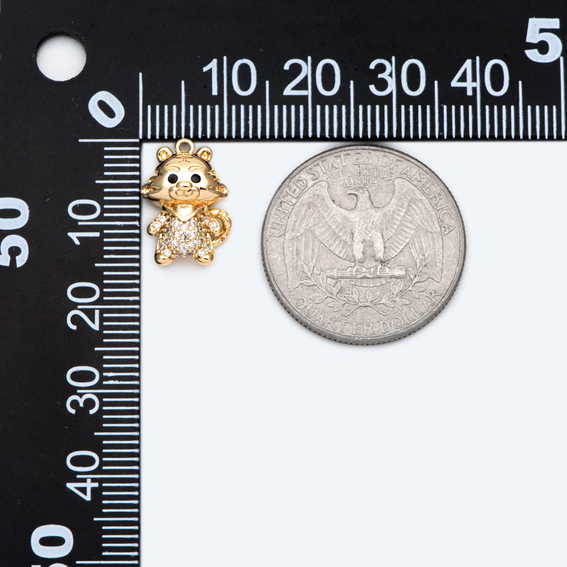 4pcs Gold Cartoon Style Tiger Charm Pendant, 2022 Chinese zodiac sign, Jewelry Making, Diy Material, Jewelry Supplies (GB-2074-C)