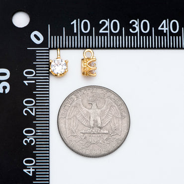 10pcs Gold Crown Charms with CZ Diamond, Jewelry Wholesale, Diy Material, Jewelry Supplies (GB-2591)
