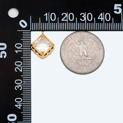 4pcs Gold Square Charm, Earring Findings, Jewelry Making, Diy Material, Jewelry Supplies (GB-2598-A)