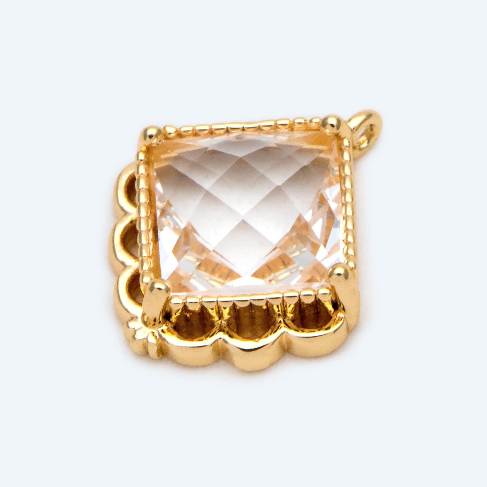 4pcs Gold Square Charm, Earring Findings, Jewelry Making, Diy Material, Jewelry Supplies (GB-2598-A)