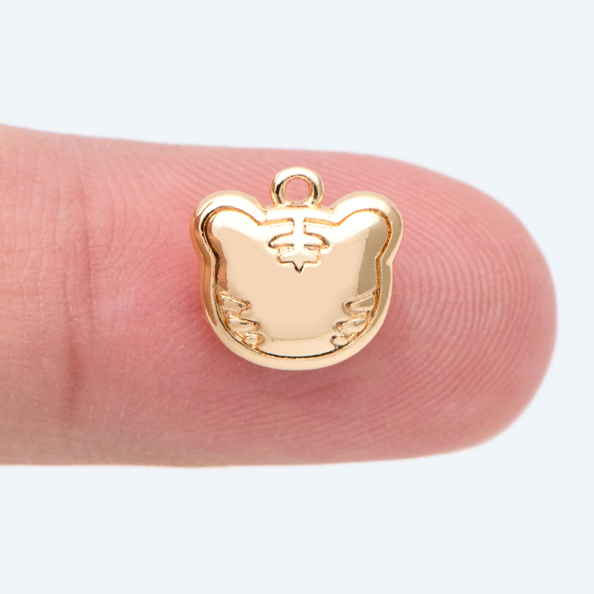 10pcs Gold Tiger Charm Pendant, 2022 Chinese zodiac sign, Jewelry Making, Diy Material, Jewelry Supplies (GB-2599)