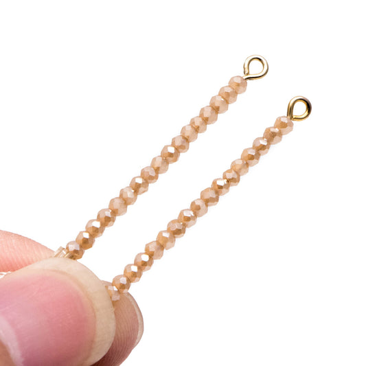 Crystal Faceted Rondelle Beads 2mm, Tiny Size Glass Spacer Beads, Sparkly Coffee Brown (BZ02-38) /150 beads