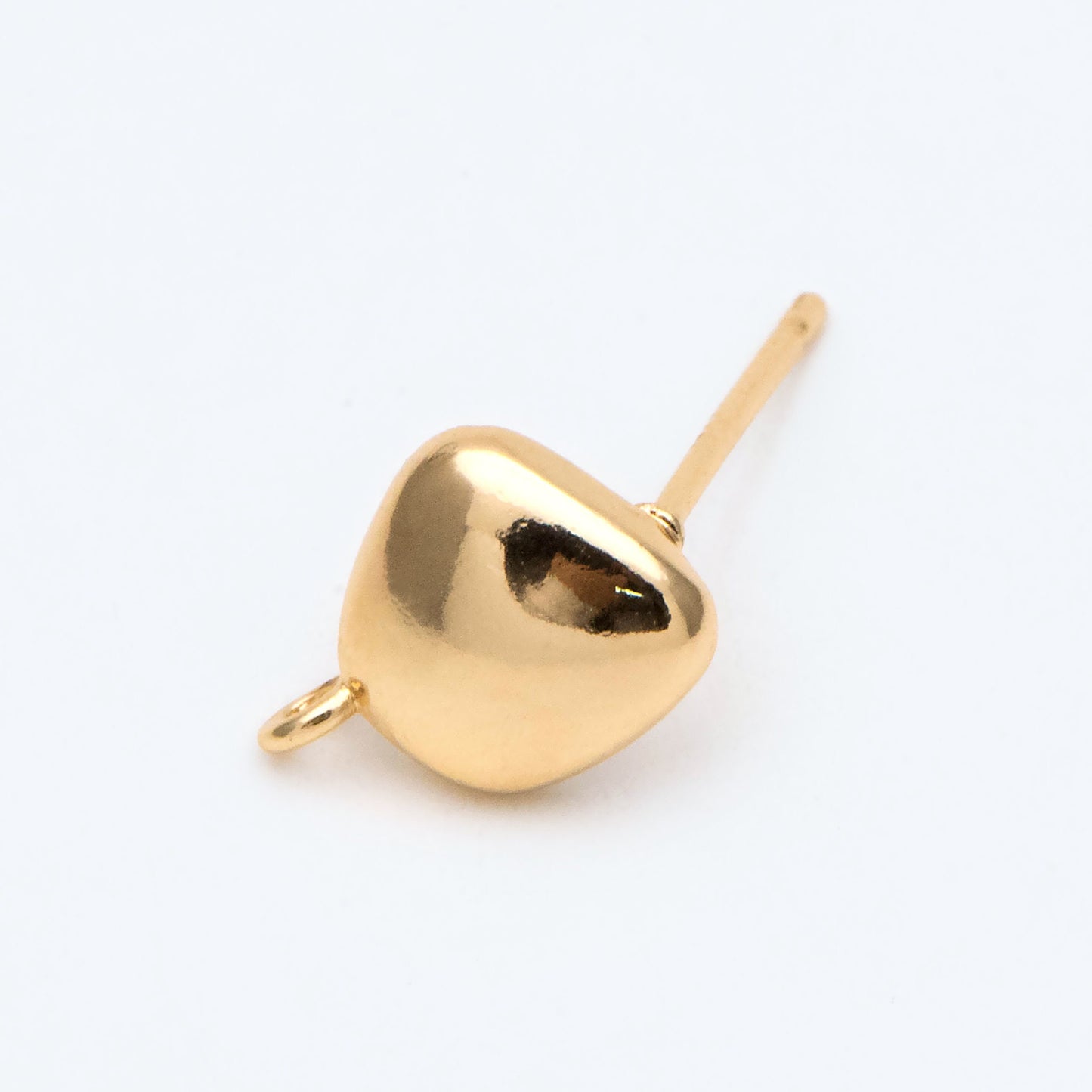 10pcs Gold Irregular Earring with Loop, Real Gold Plated Brass Geometric Earring Studs (GB-2608)