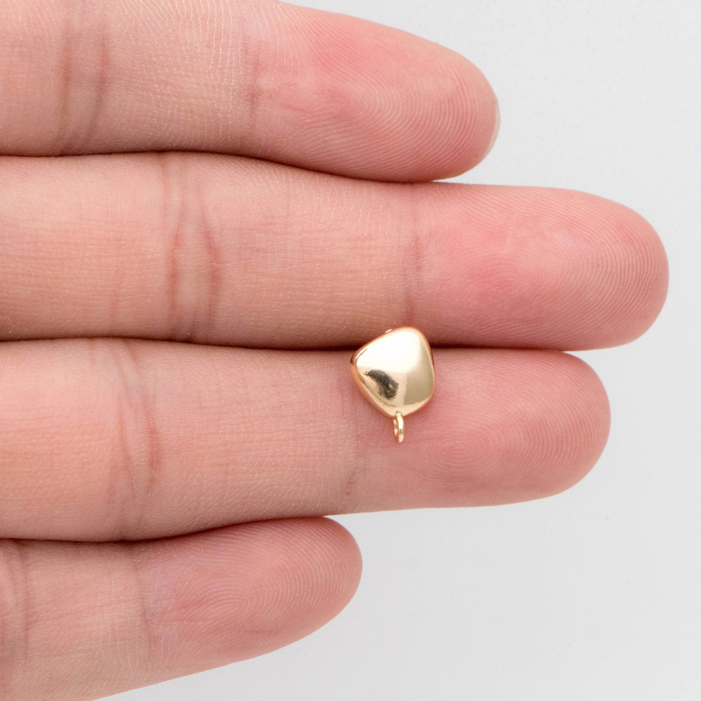 10pcs Gold Irregular Earring with Loop, Real Gold Plated Brass Geometric Earring Studs (GB-2608)