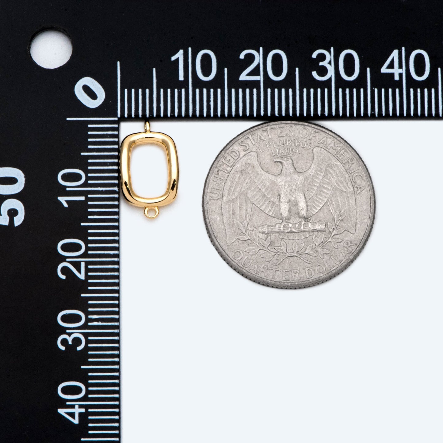 10pcs Gold Rectangle Link Charms, Real Gold plated Brass Geometric Connector Pendants (GB-2611)