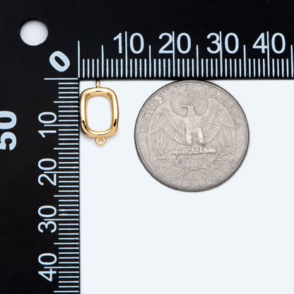 10pcs Gold Rectangle Link Charms, Real Gold plated Brass Geometric Connector Pendants (GB-2611)