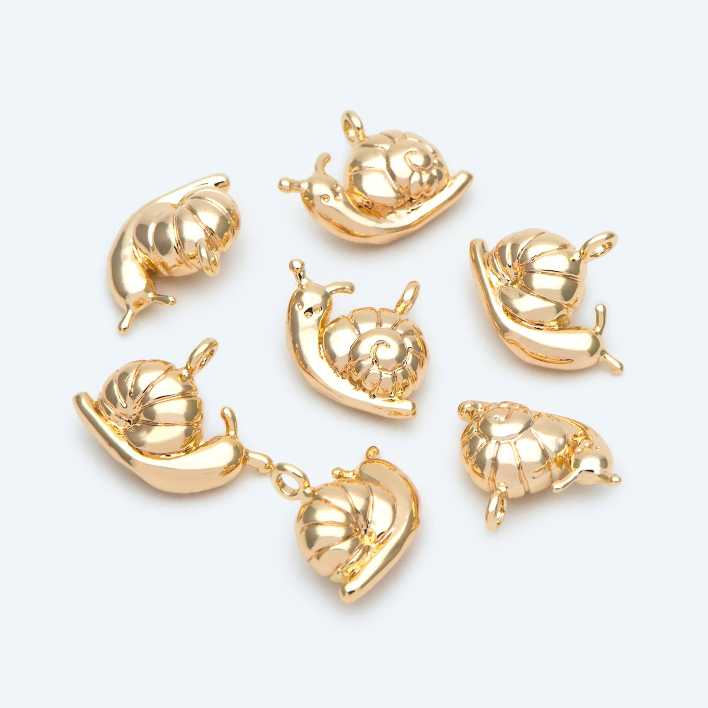 10pcs Gold snail Charm, Earring Findings, Jewelry Making, Diy Material, Jewelry Supplies(GB-2647)