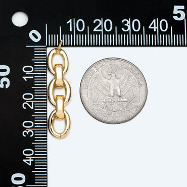 4pcs Chain Link Earring Studs, 18K Gold plated Brass, Oval Hoop Chain Ear Posts(GB-2652)