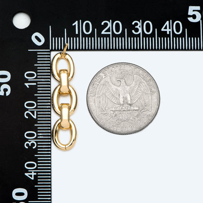 4pcs Chain Link Earring Studs, 18K Gold plated Brass, Oval Hoop Chain Ear Posts(GB-2652)