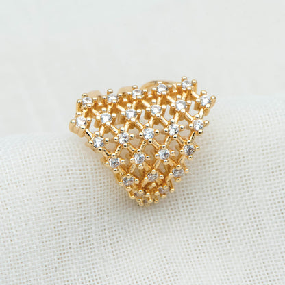 4pcs CZ Pave Gold Ear Cuffs, Dainty Ear Cuff, Delicate Ear Cuff, Ear Cuff No Piercing (GB-2655)