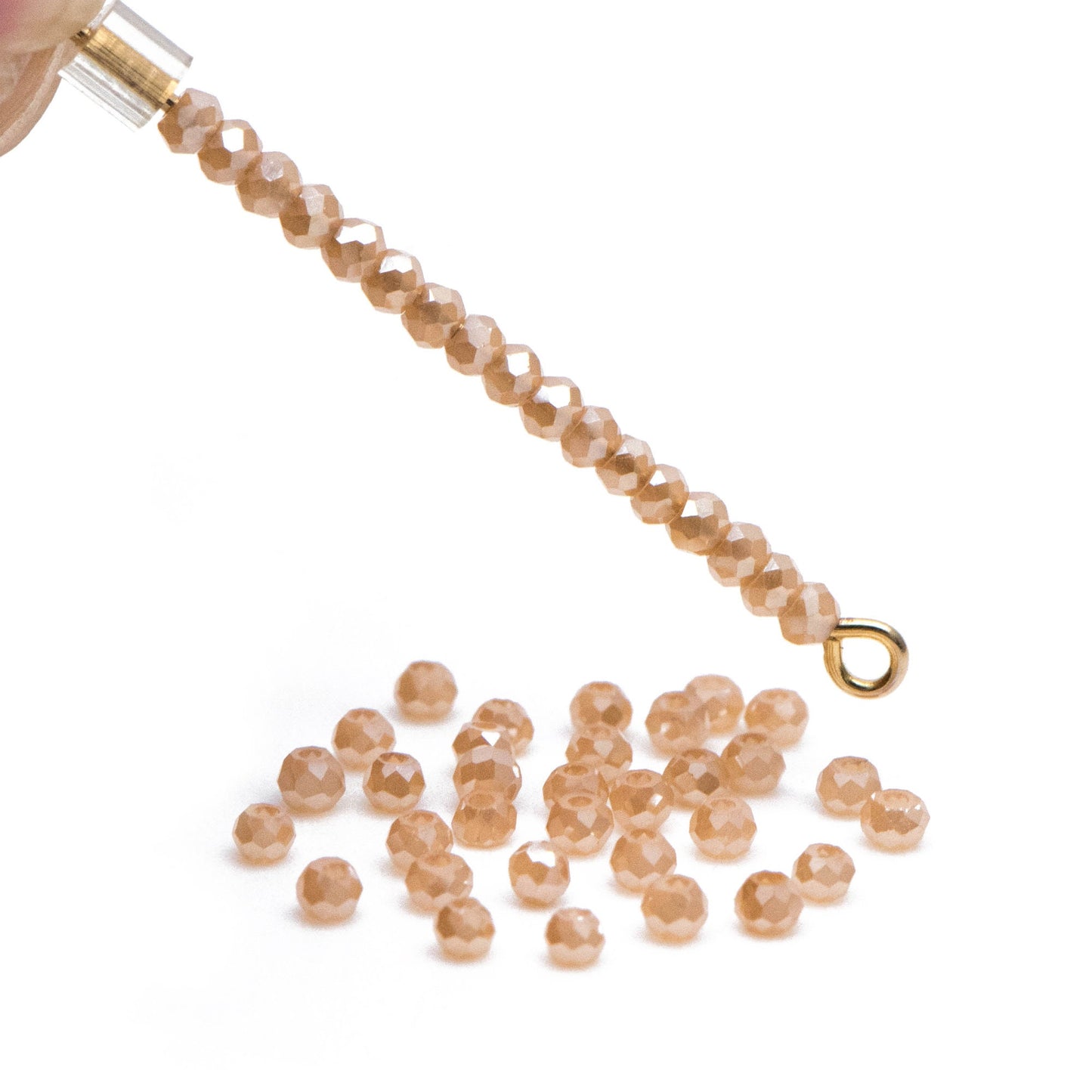 Crystal Faceted Rondelle Beads 2mm, Tiny Size Glass Spacer Beads, Sparkly Coffee Brown (BZ02-38) /150 beads