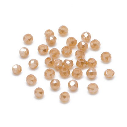 Crystal Faceted Rondelle Beads 2mm, Tiny Size Glass Spacer Beads, Sparkly Coffee Brown (BZ02-38) /150 beads