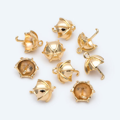 10pcs 3D Umbrella Charm, Earring Charm, Jewelry Making Supplies, DIY Material Wholesale (GB-2621)