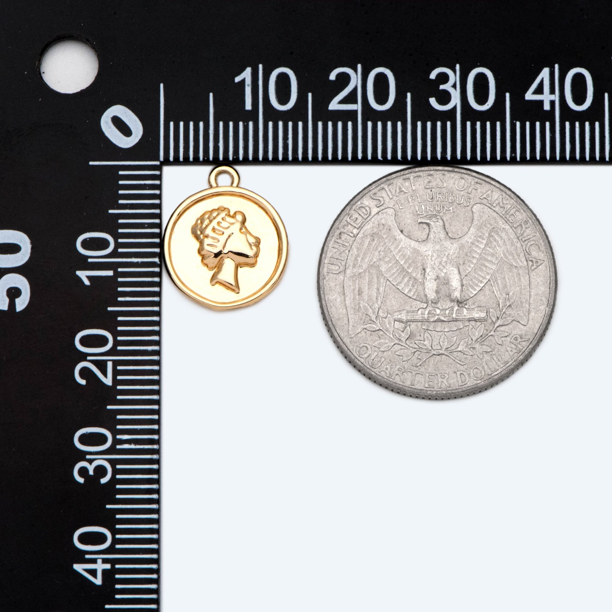 10pcs Gold Medallion Charm Pendant, Face Charm, Jewelry Supply (GB-2624)