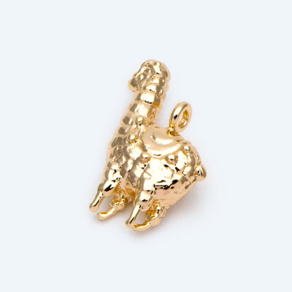 10pcs Gold 3D Alpaca Charm, Jewelry Making, Diy Material, Jewelry Supplies (GB-2707-G)