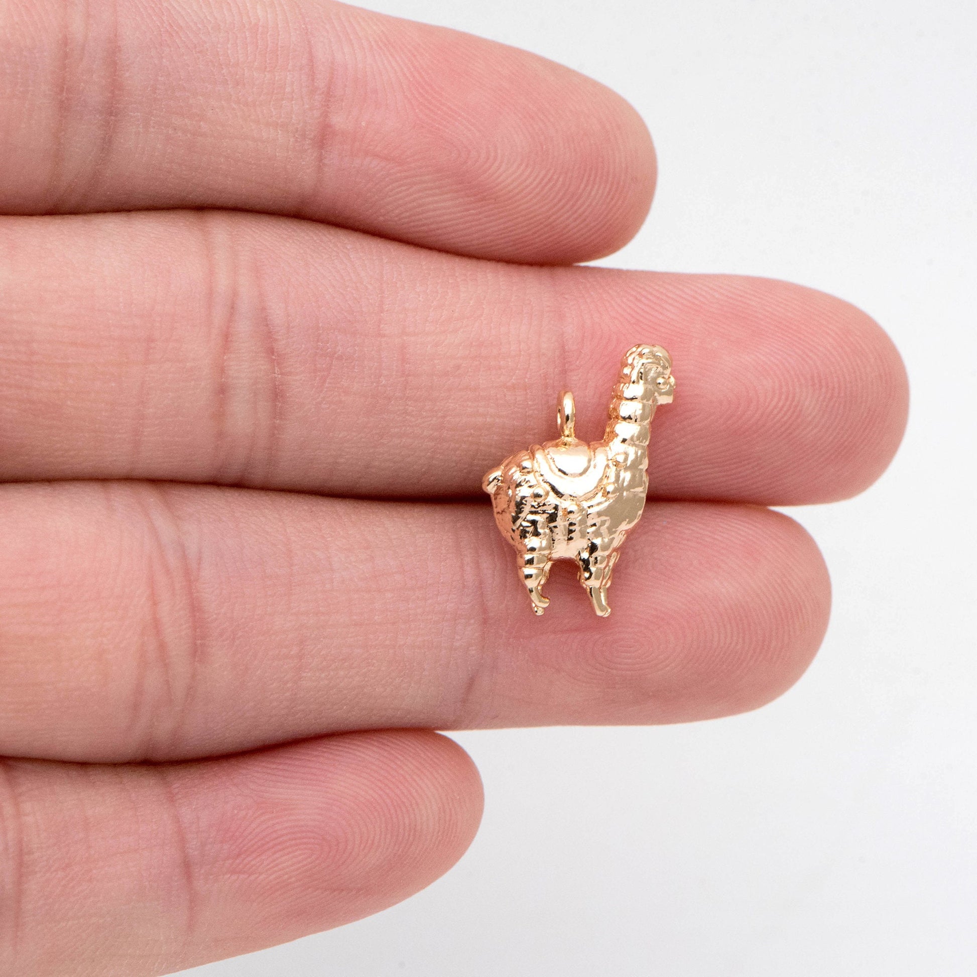 10pcs Gold 3D Alpaca Charm, Jewelry Making, Diy Material, Jewelry Supplies (GB-2707-G)