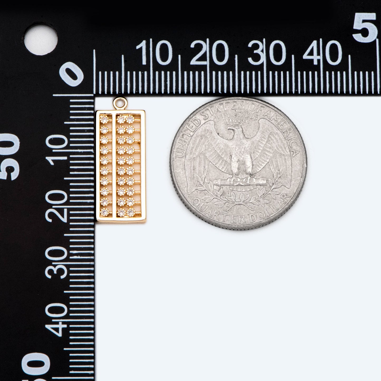 4pcs CZ Pave Gold Abacus Charm Pendant, Jewelry Making, Diy Material, Jewelry Supplies (GB-2675)