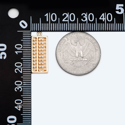 4pcs CZ Pave Gold Abacus Charm Pendant, Jewelry Making, Diy Material, Jewelry Supplies (GB-2675)