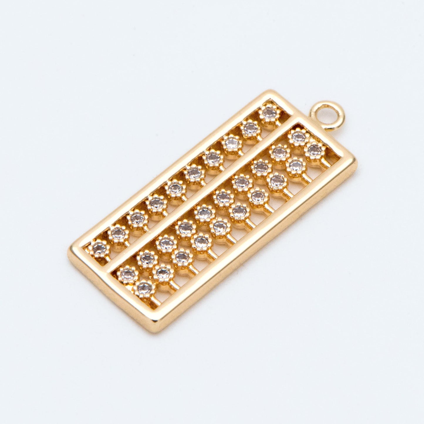 4pcs CZ Pave Gold Abacus Charm Pendant, Jewelry Making, Diy Material, Jewelry Supplies (GB-2675)