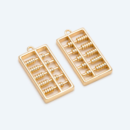 4pcs Gold Abacus Charm Pendant, Jewelry Making, Diy Material, Jewelry Supplies (GB-2684)