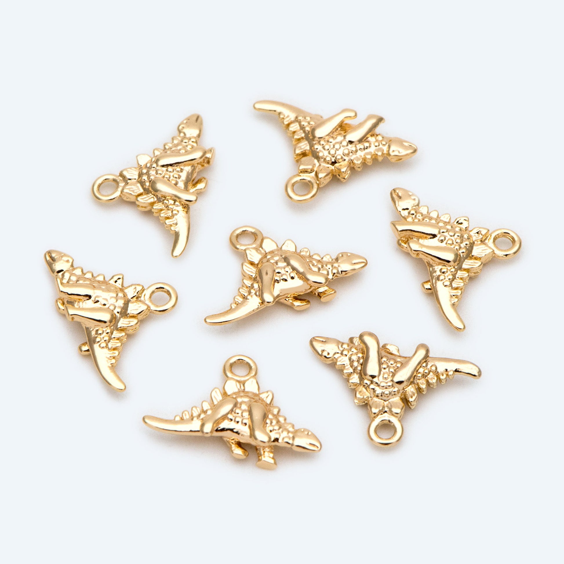 10pcs Gold/ Silver Tiny Dinosaur Charm, Jewelry Making, Diy Material, Jewelry Supplies (GB-2650-A)