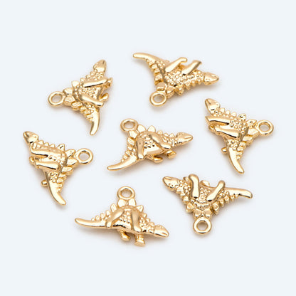 10pcs Gold/ Silver Tiny Dinosaur Charm, Jewelry Making, Diy Material, Jewelry Supplies (GB-2650-A)