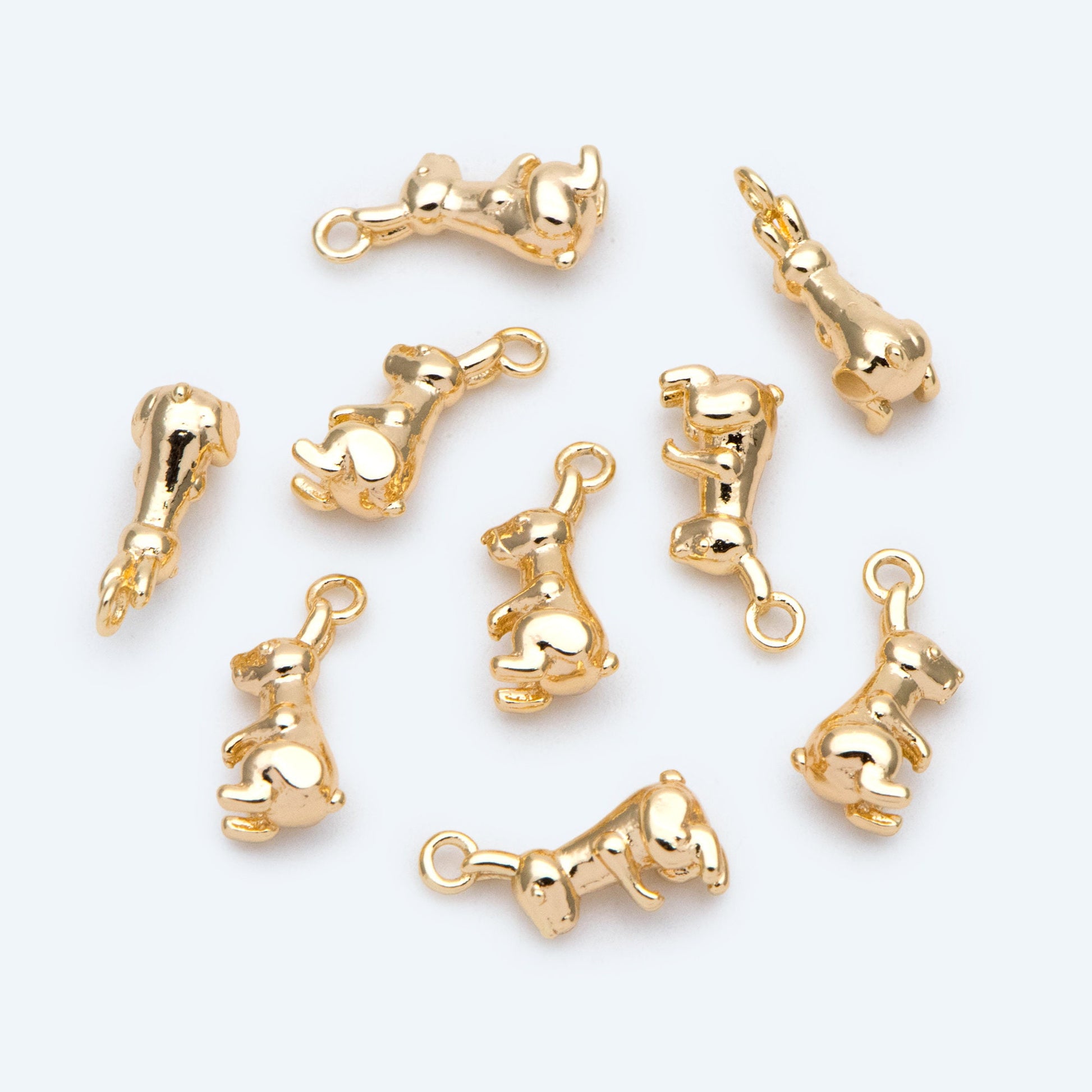 10pcs Gold Rabbit Charm, Jewelry Making, Diy Material, Jewelry Supplies (GB-2835-C)