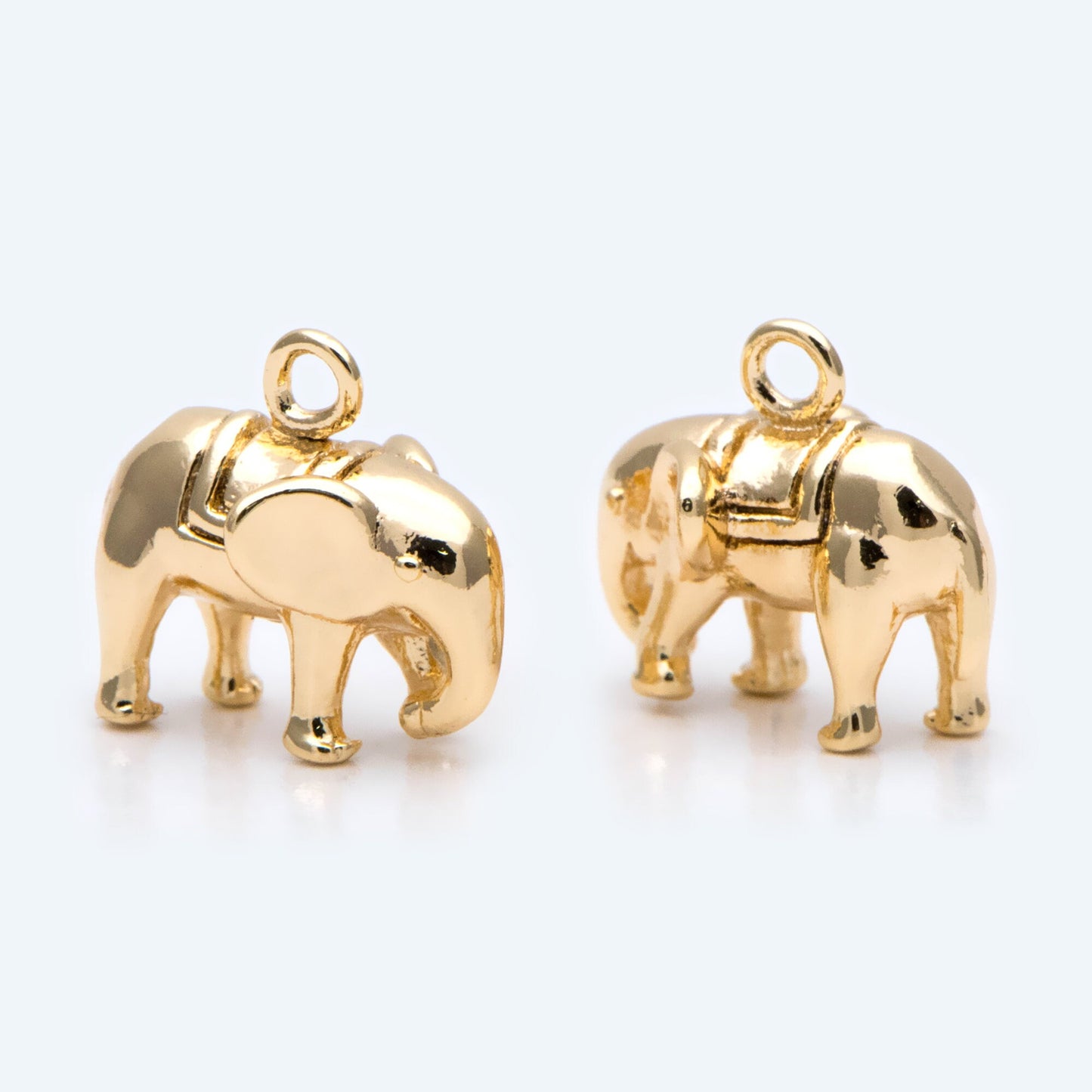 10pcs Gold Elephant Charm Pendant, Jewelry Making, Diy Material, Jewelry Supplies (GB-2707-C)