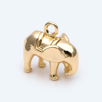 10pcs Gold Elephant Charm Pendant, Jewelry Making, Diy Material, Jewelry Supplies (GB-2707-C)