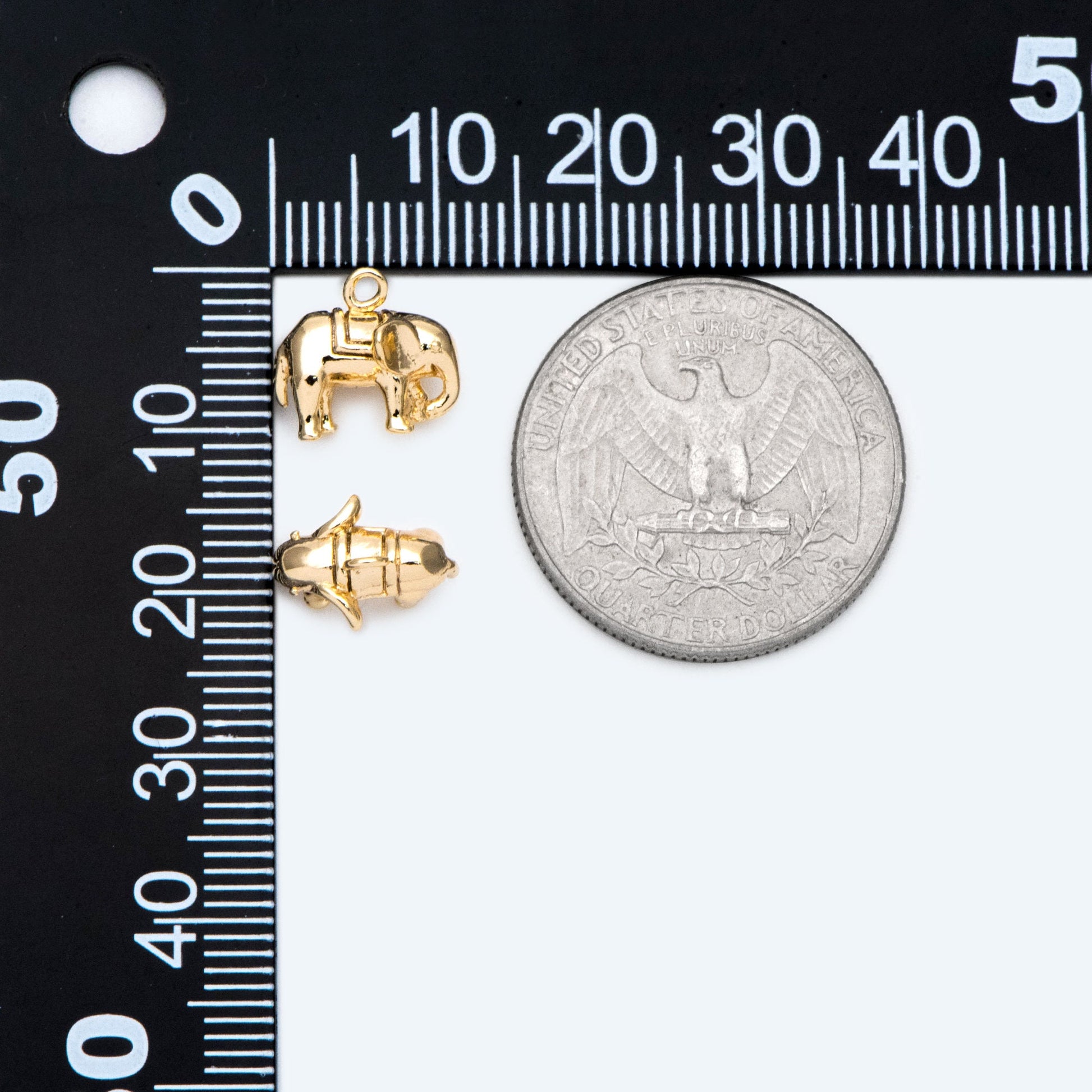 10pcs Gold Elephant Charm Pendant, Jewelry Making, Diy Material, Jewelry Supplies (GB-2707-C)