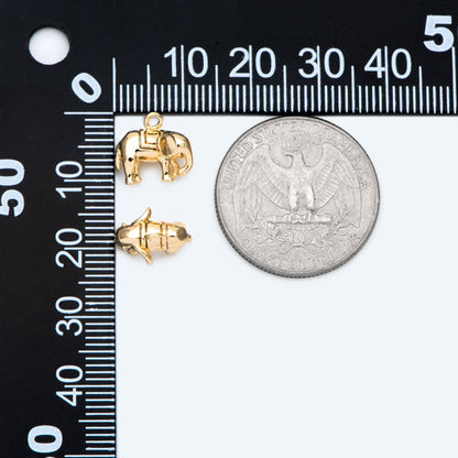 10pcs Gold Elephant Charm Pendant, Jewelry Making, Diy Material, Jewelry Supplies (GB-2707-C)