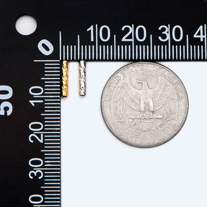 50pcs Gold/ Silver Tube Beads 10x2mm, Gold/ Rhodium plated Brass, Straight Tube Spacers (GB-2699)