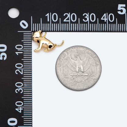 10pcs Gold 3D Dog Charm, Jewelry Making, Diy Material, Jewelry Supplies (GB-2668-B)